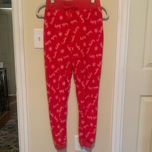 Festive Holiday SANTA BABY Super Soft Plush Sleep/Lounge Joggers- Juniors M